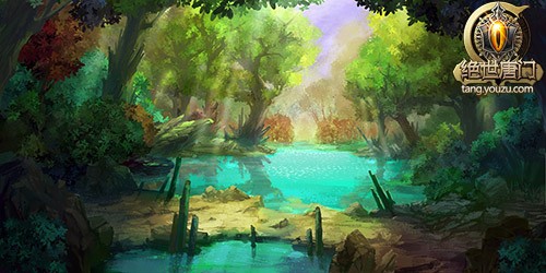 星斗大森林的湖图片
